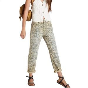 Pilcro “The Wanderer” Leopard Print Denim size 28T (long inseam) NWT